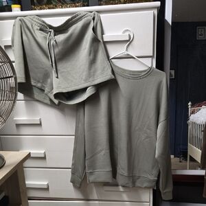 Green Grey Hyba Shorts Set